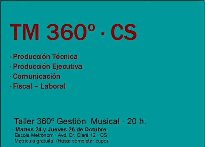 curso gestion eventos musicales taller musica 360 castellon
