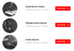 canales oficiales de artistas en youtube