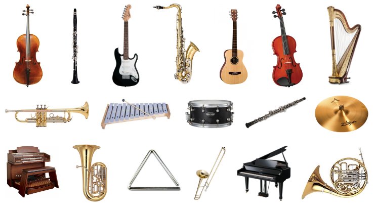 nombres de instrumentos musicales