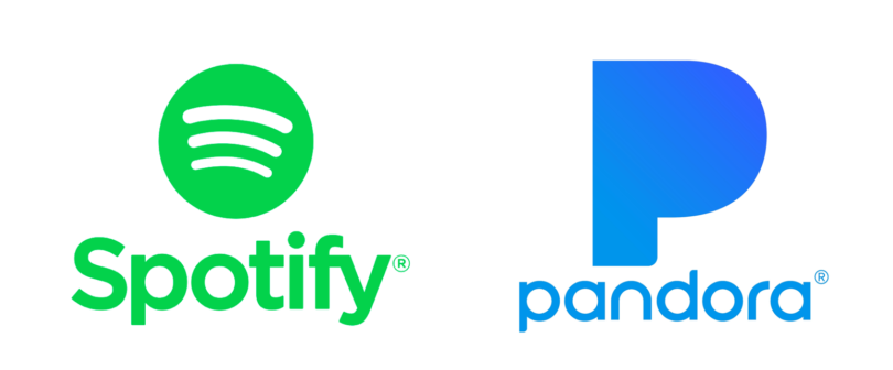 Spotify-Pandora-logos