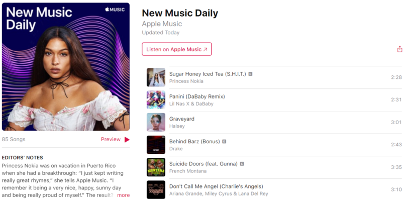 new music daily apple playlist
